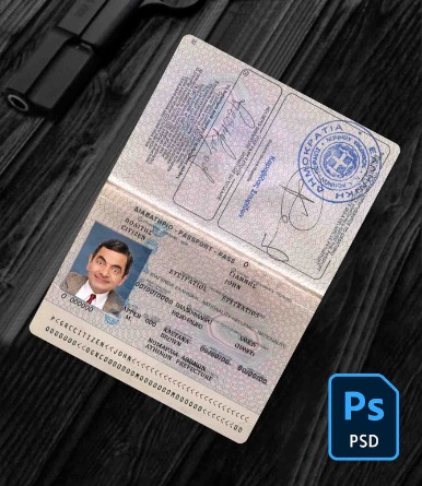 Greece passport verssion 3 PSD